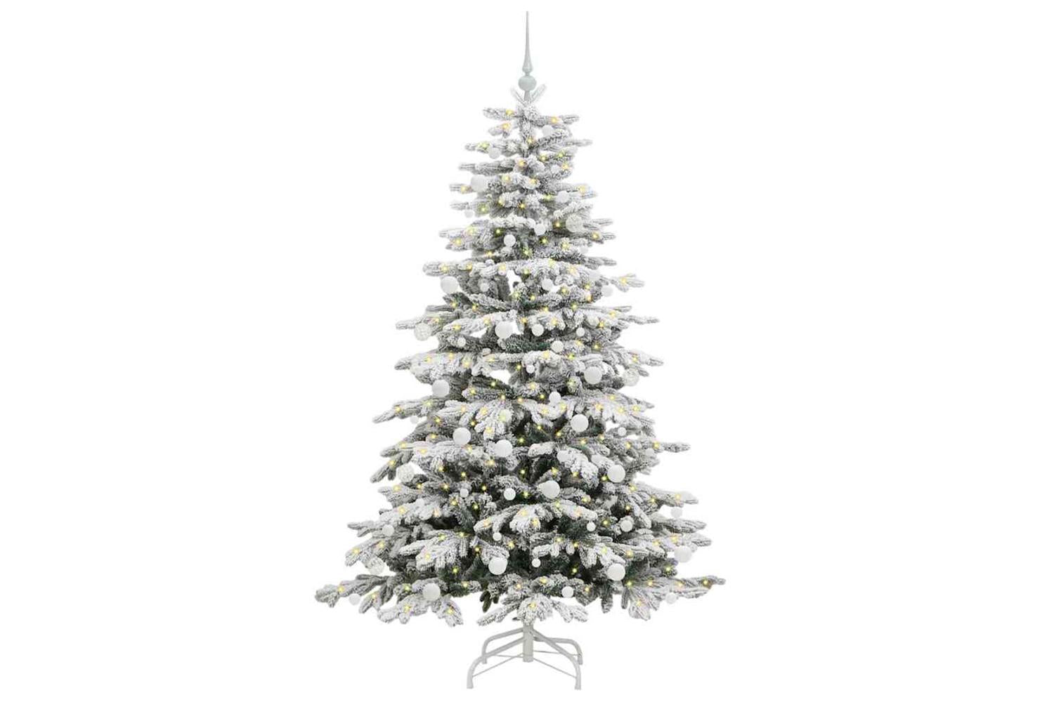 Vidaxl Artificial Hinged Christmas Tree White 180 Cm Pe And Pvc-3