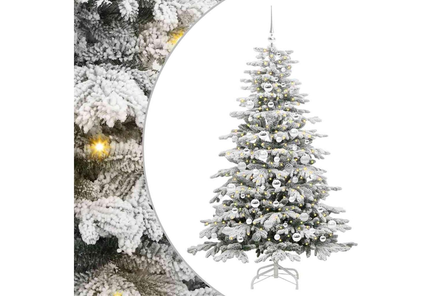 Vidaxl Artificial Hinged Christmas Tree White 180 Cm Pe And Pvc