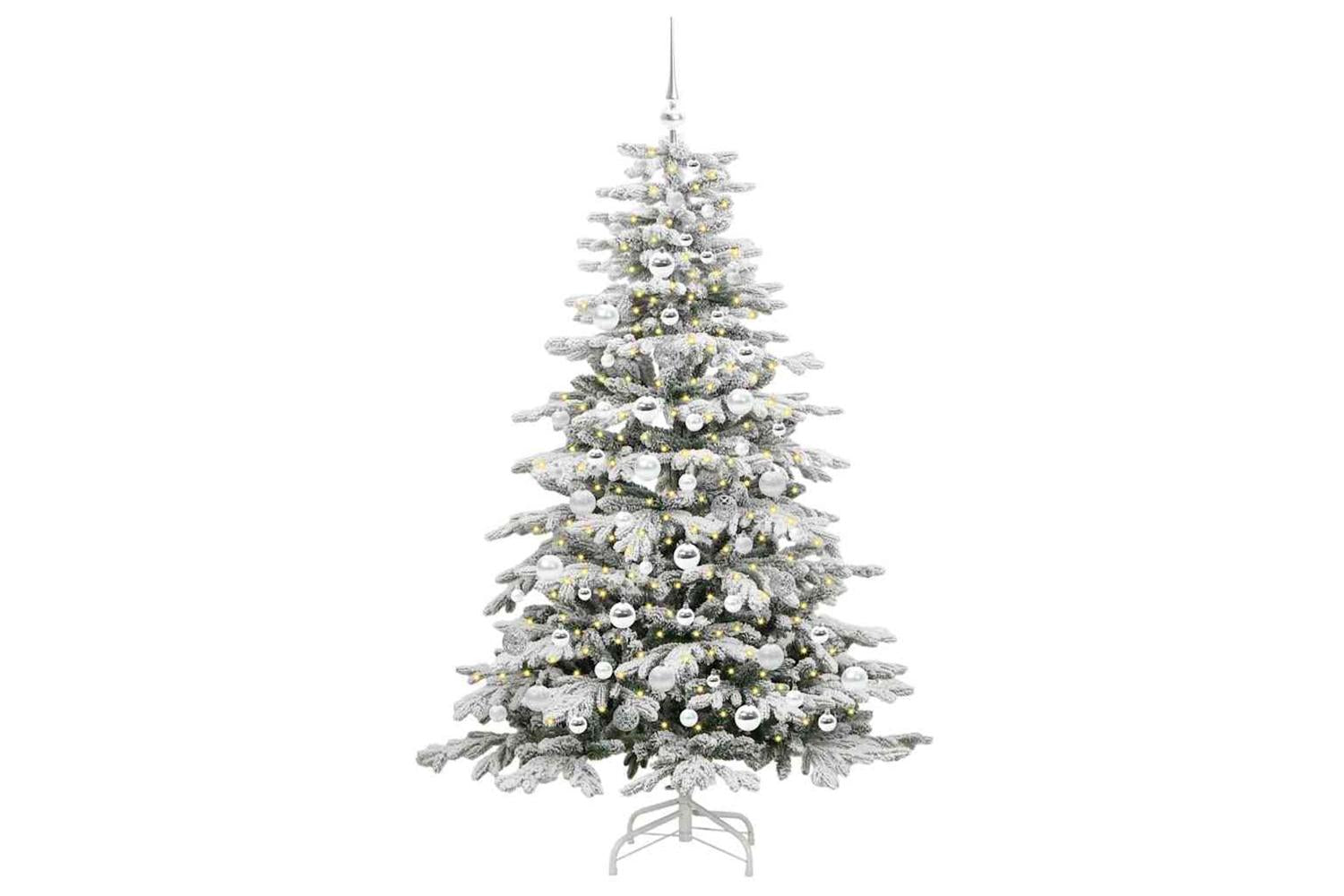 Vidaxl Artificial Hinged Christmas Tree White 180 Cm Pe And Pvc-3