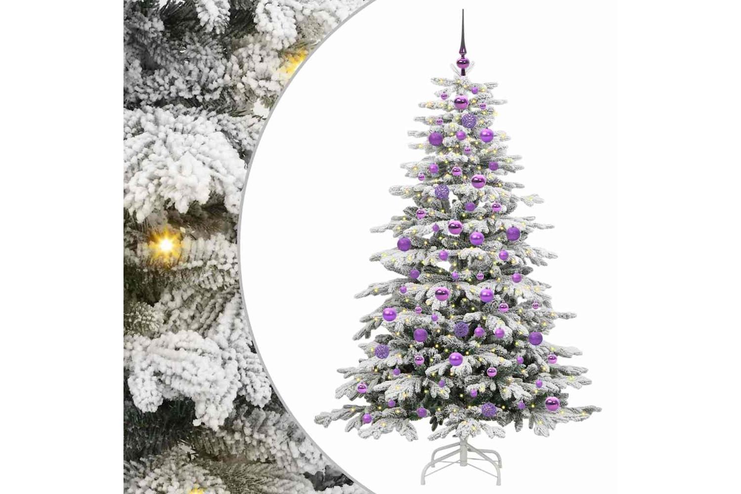 Vidaxl Artificial Hinged Christmas Tree White 180 Cm Pe And Pvc-2