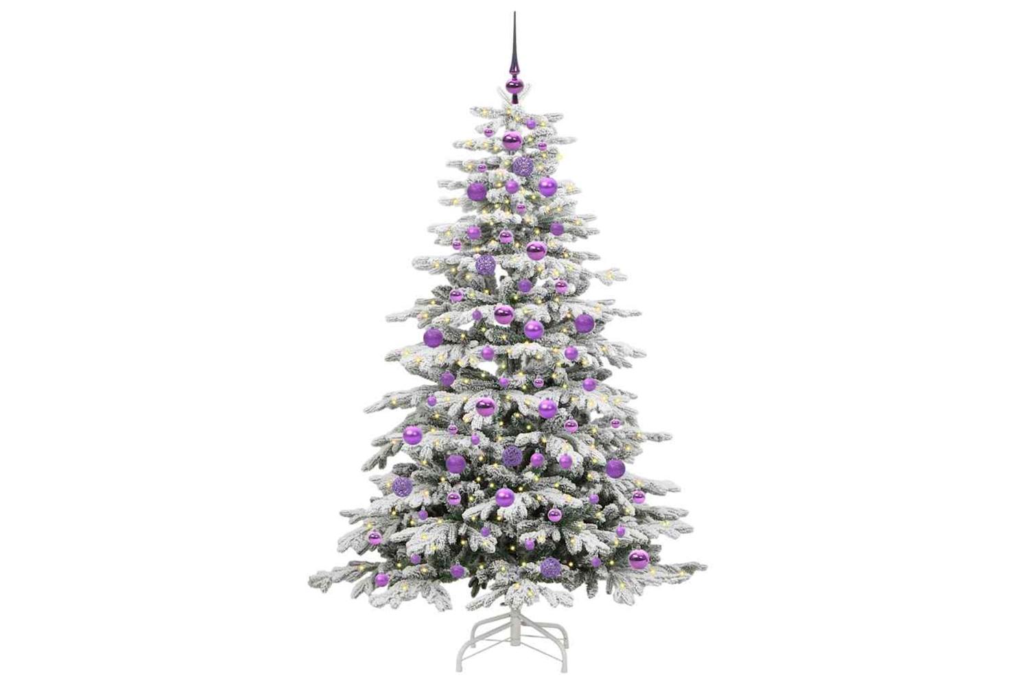 Vidaxl Artificial Hinged Christmas Tree White 180 Cm Pe And Pvc-3