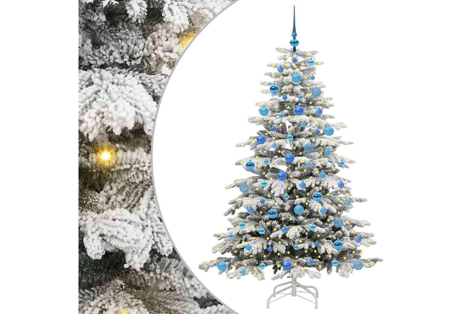 Vidaxl Artificial Hinged Christmas Tree White 180 Cm Pe And Pvc-2