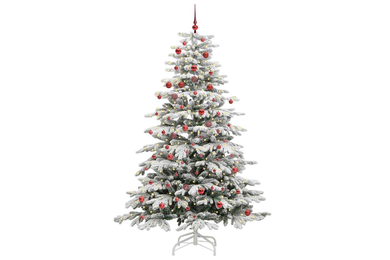 Vidaxl Artificial Hinged Christmas Tree White 210 Cm Pe And Pvc-2