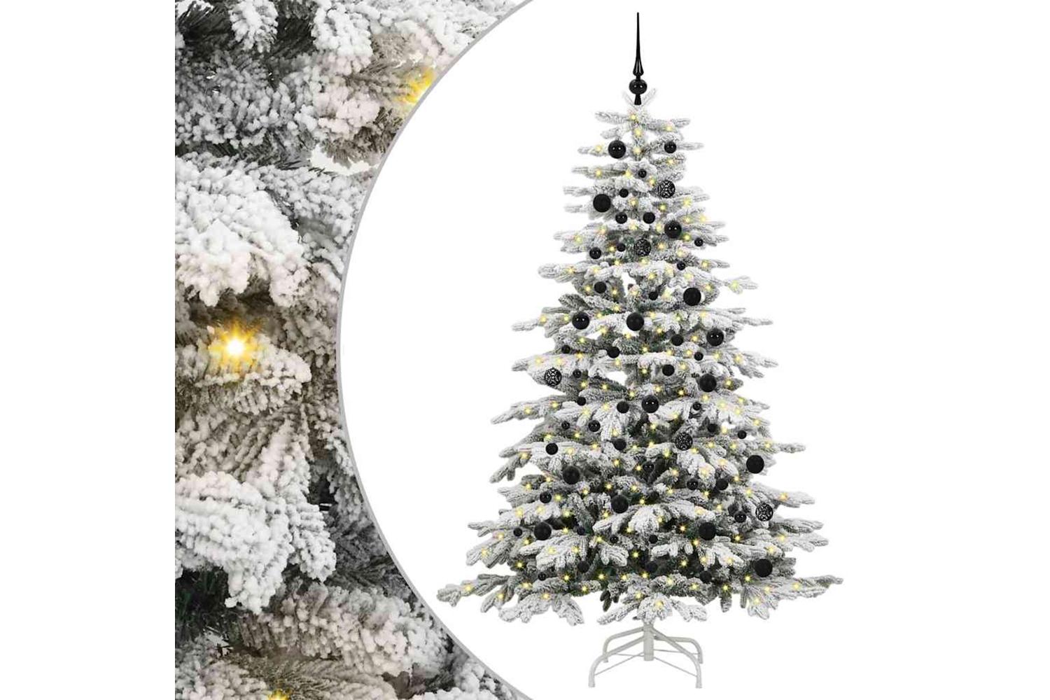 Vidaxl Artificial Hinged Christmas Tree White 210 Cm Pe And Pvc-2