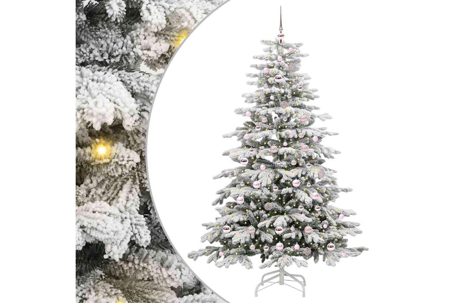 Vidaxl Artificial Hinged Christmas Tree White 210 Cm Pe And Pvc-2