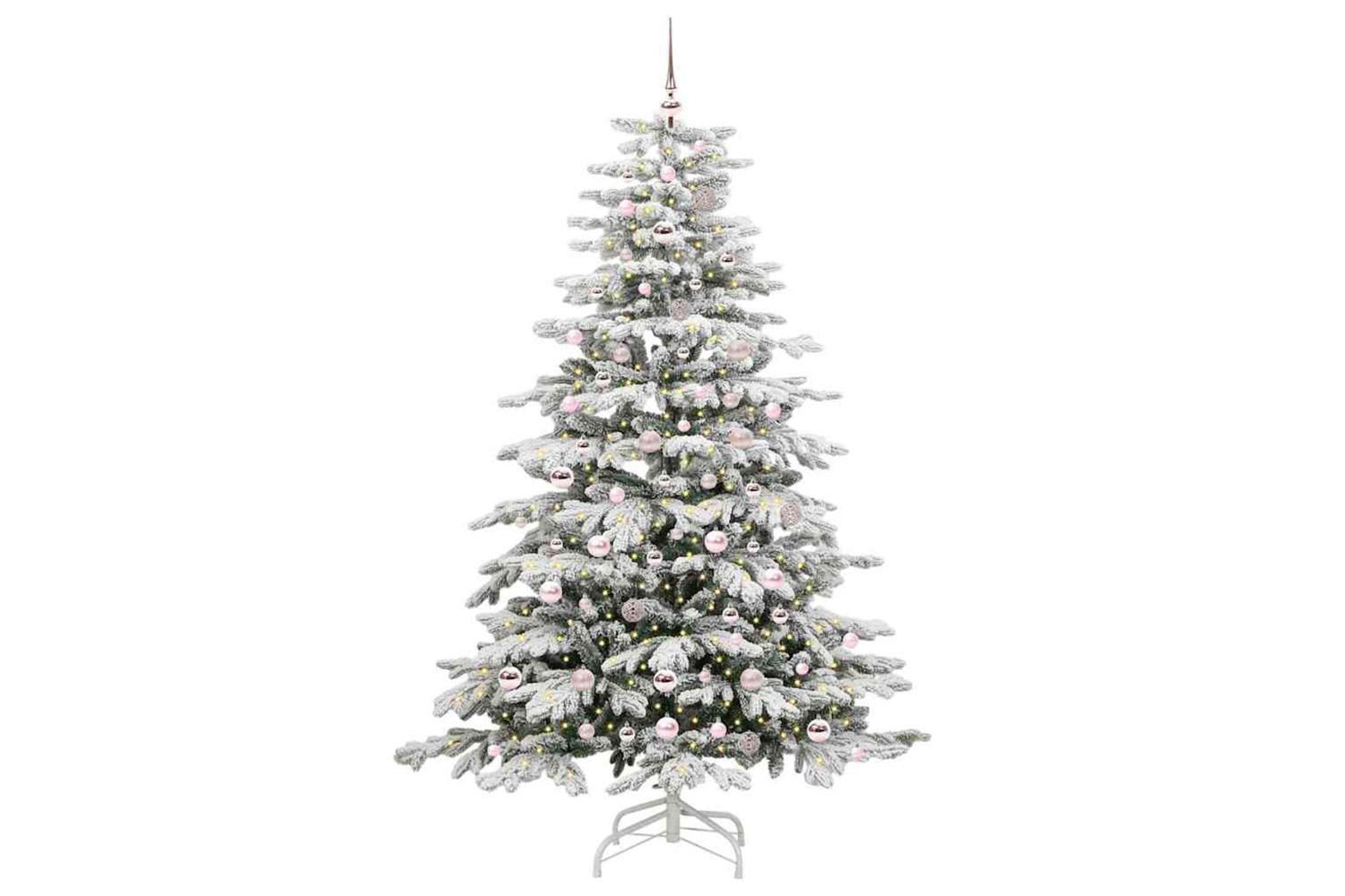 Vidaxl Artificial Hinged Christmas Tree White 210 Cm Pe And Pvc-3