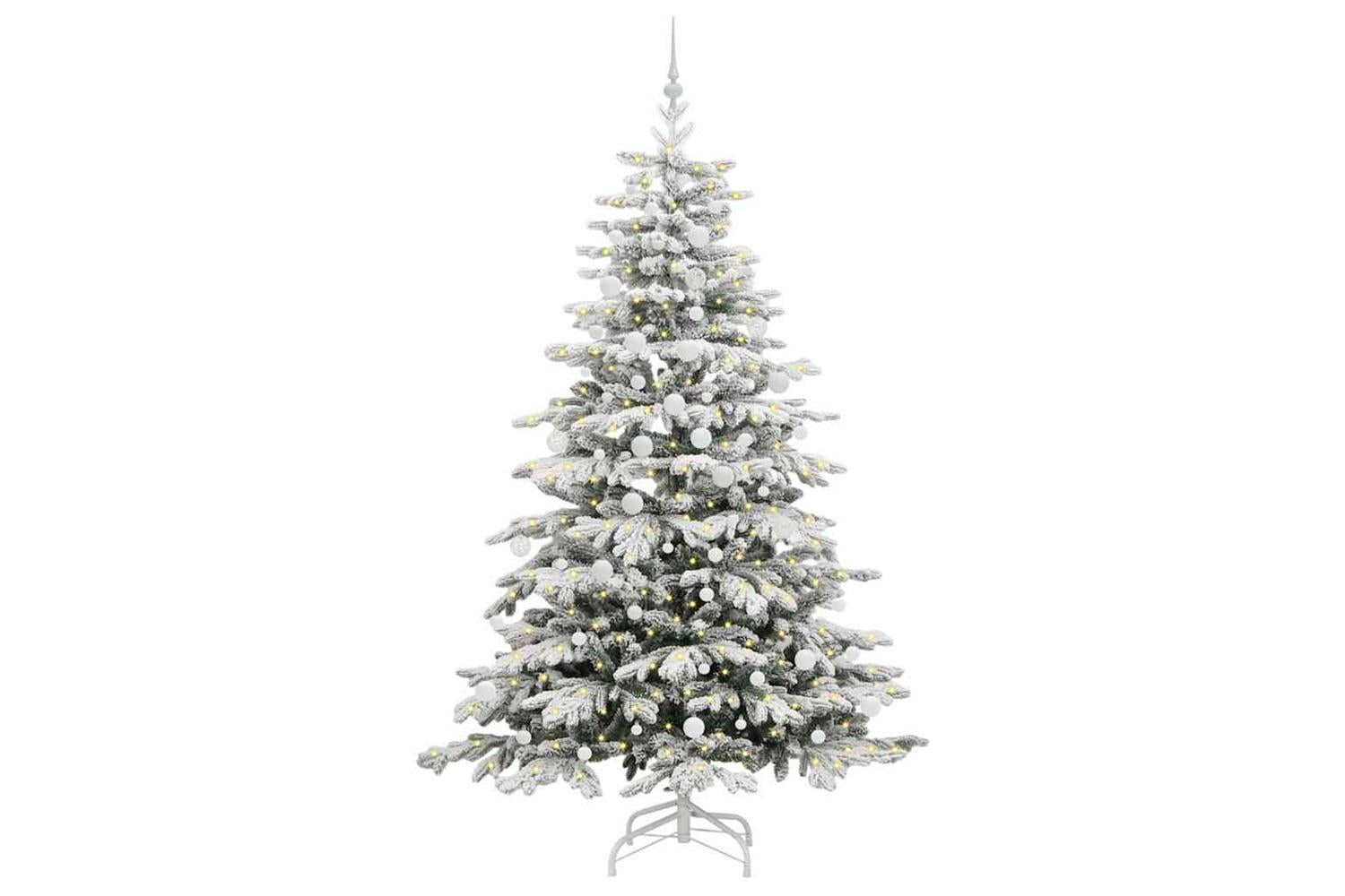 Vidaxl Artificial Hinged Christmas Tree White 210 Cm Pe And Pvc-3