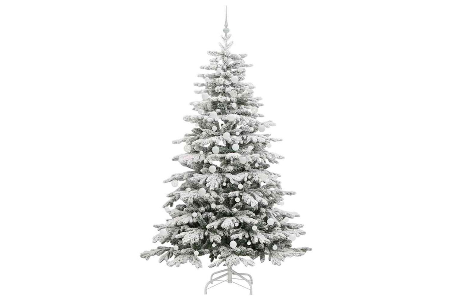 Vidaxl Artificial Hinged Christmas Tree White 210 Cm Pe And Pvc-4