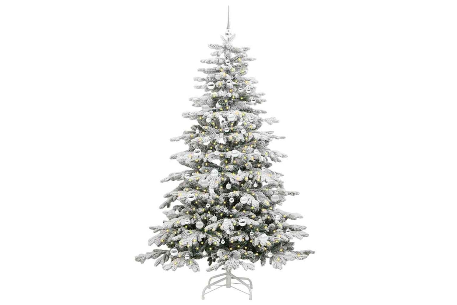 Vidaxl Artificial Hinged Christmas Tree White 210 Cm Pe And Pvc-3