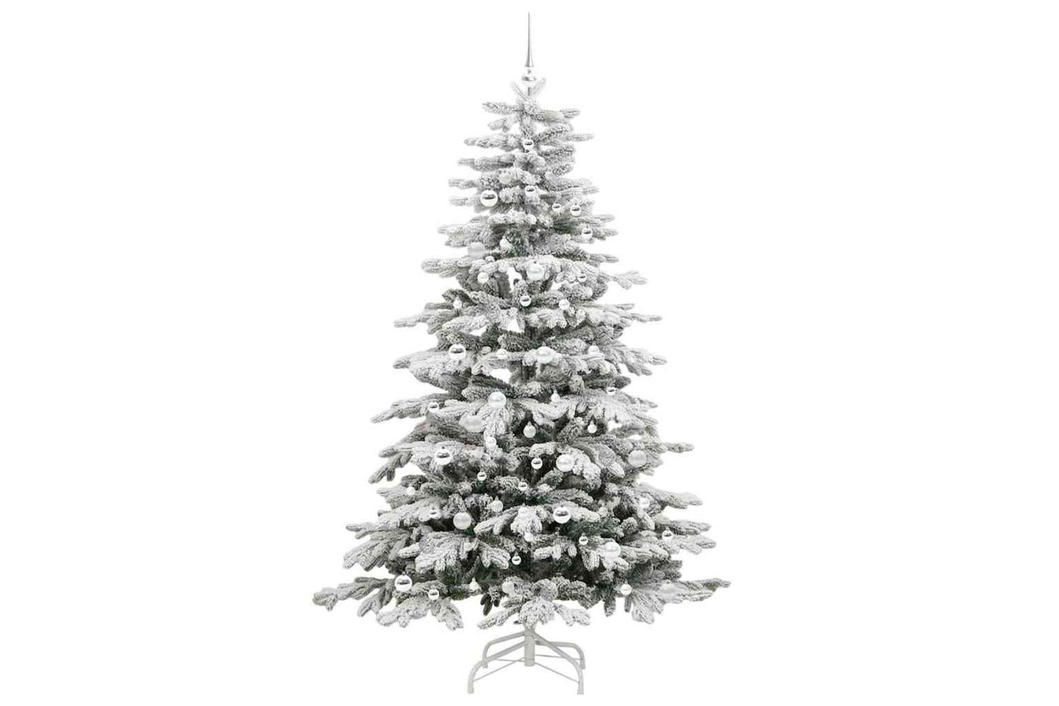 Vidaxl Artificial Hinged Christmas Tree White 210 Cm Pe And Pvc-4