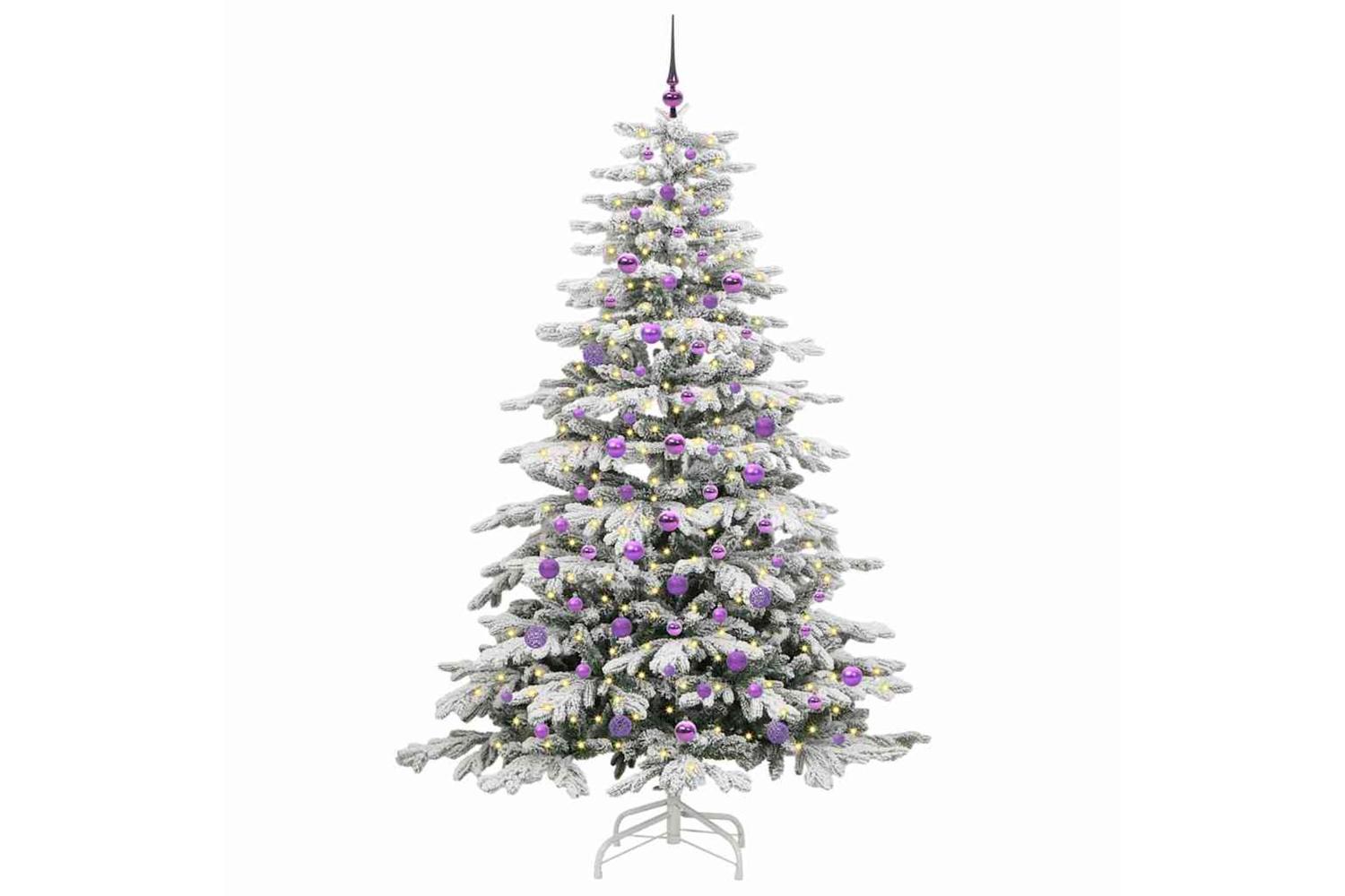 Vidaxl Artificial Hinged Christmas Tree White 210 Cm Pe And Pvc-3