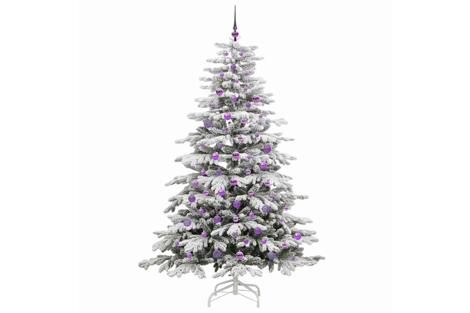 Vidaxl Artificial Hinged Christmas Tree White 210 Cm Pe And Pvc-4