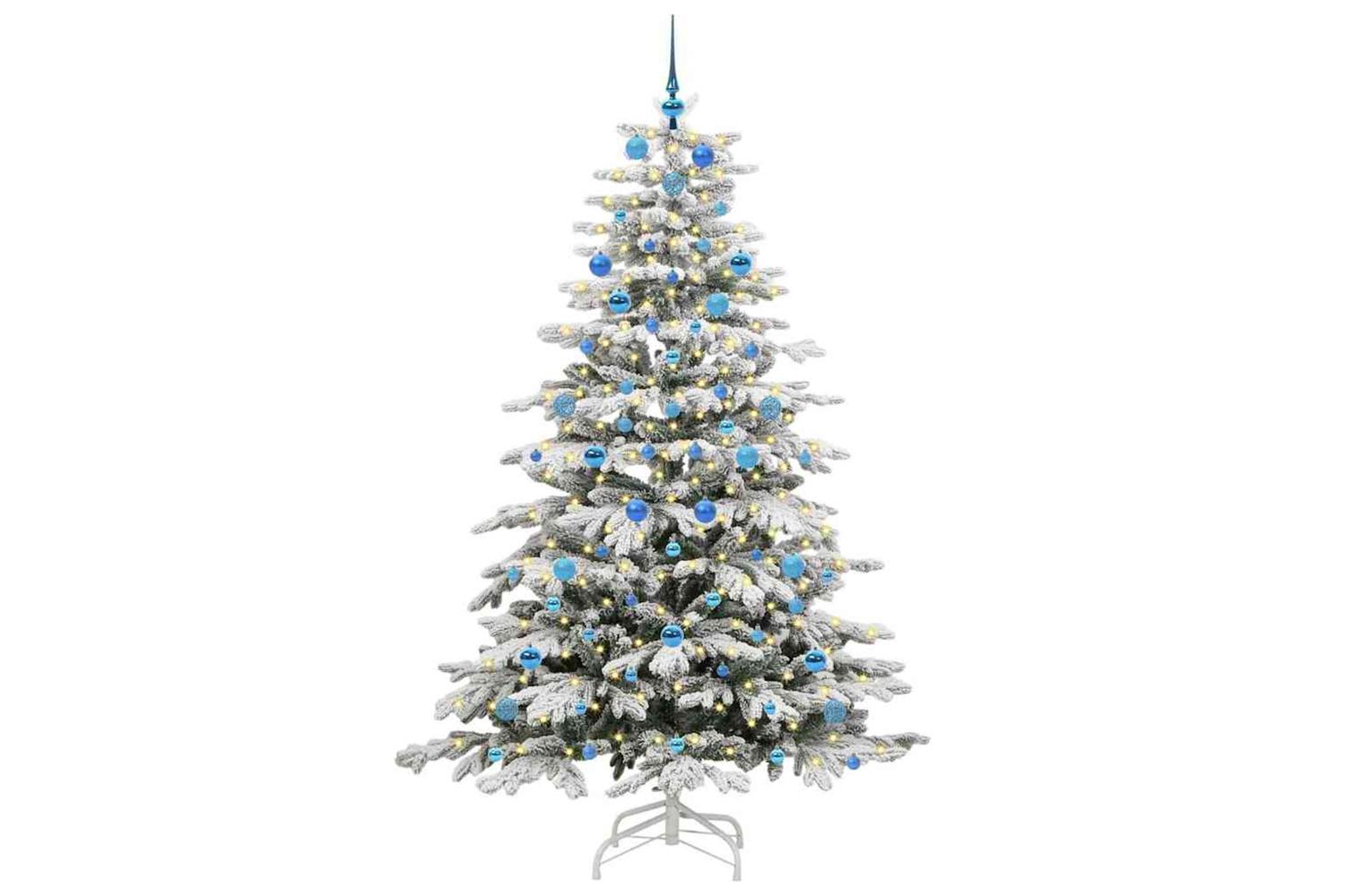 Vidaxl Artificial Hinged Christmas Tree White 210 Cm Pe And Pvc-3