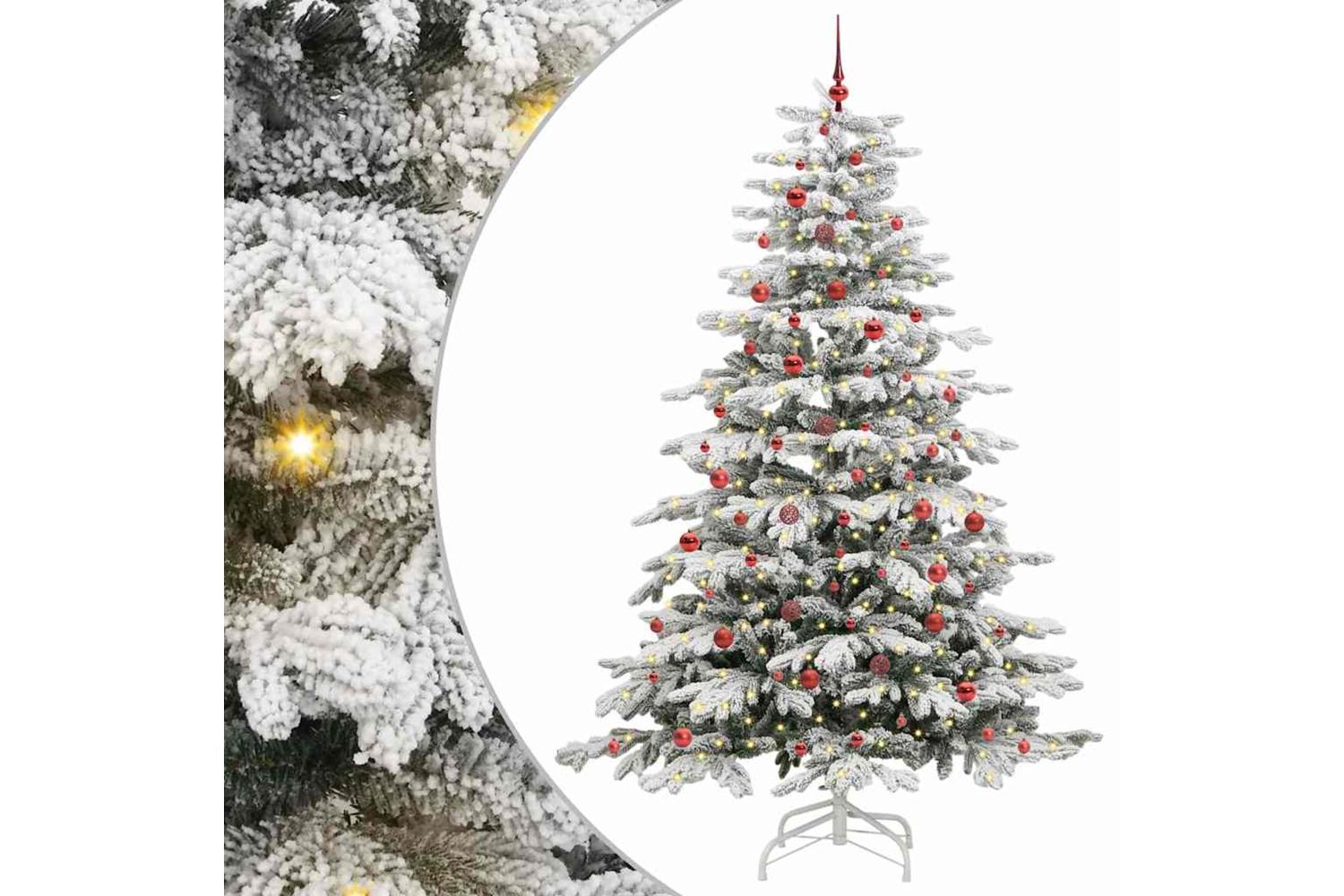 Vidaxl Artificial Hinged Christmas Tree White 240 Cm Pe And Pvc-2