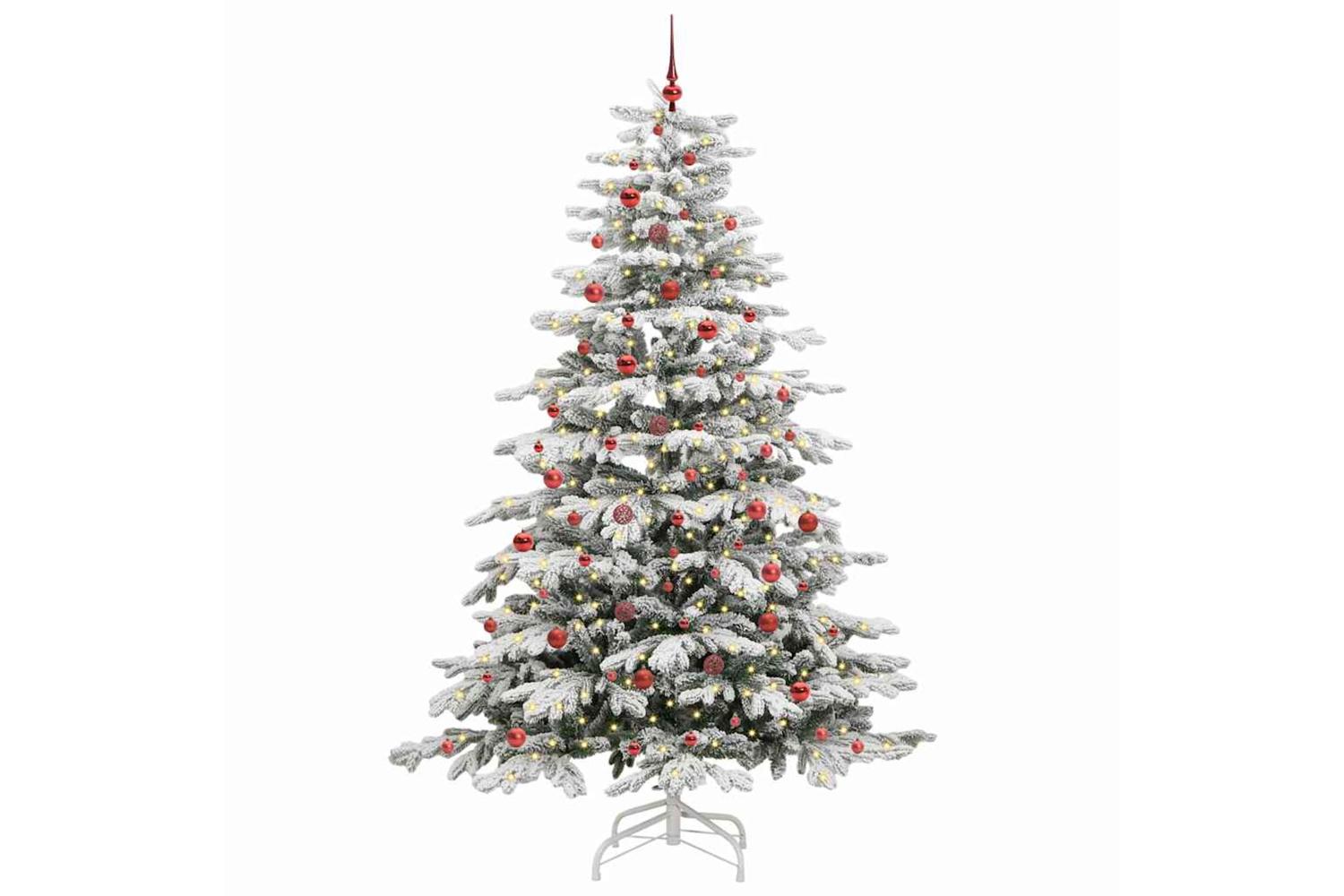 Vidaxl Artificial Hinged Christmas Tree White 240 Cm Pe And Pvc-3