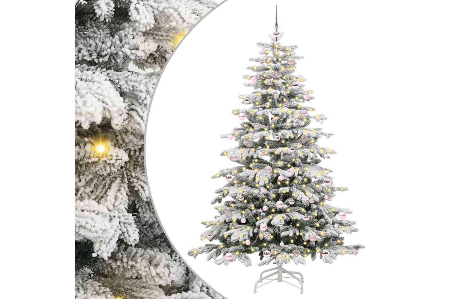 Vidaxl Artificial Hinged Christmas Tree White 240 Cm Pe And Pvc-2