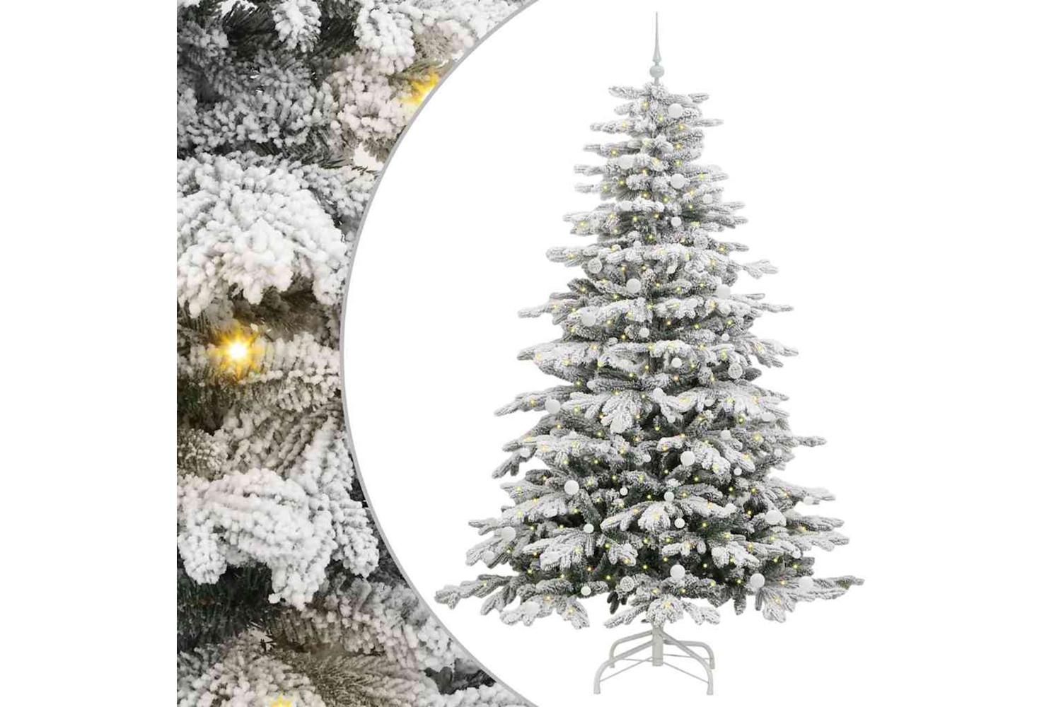 Vidaxl Artificial Hinged Christmas Tree White 240 Cm Pe And Pvc-2