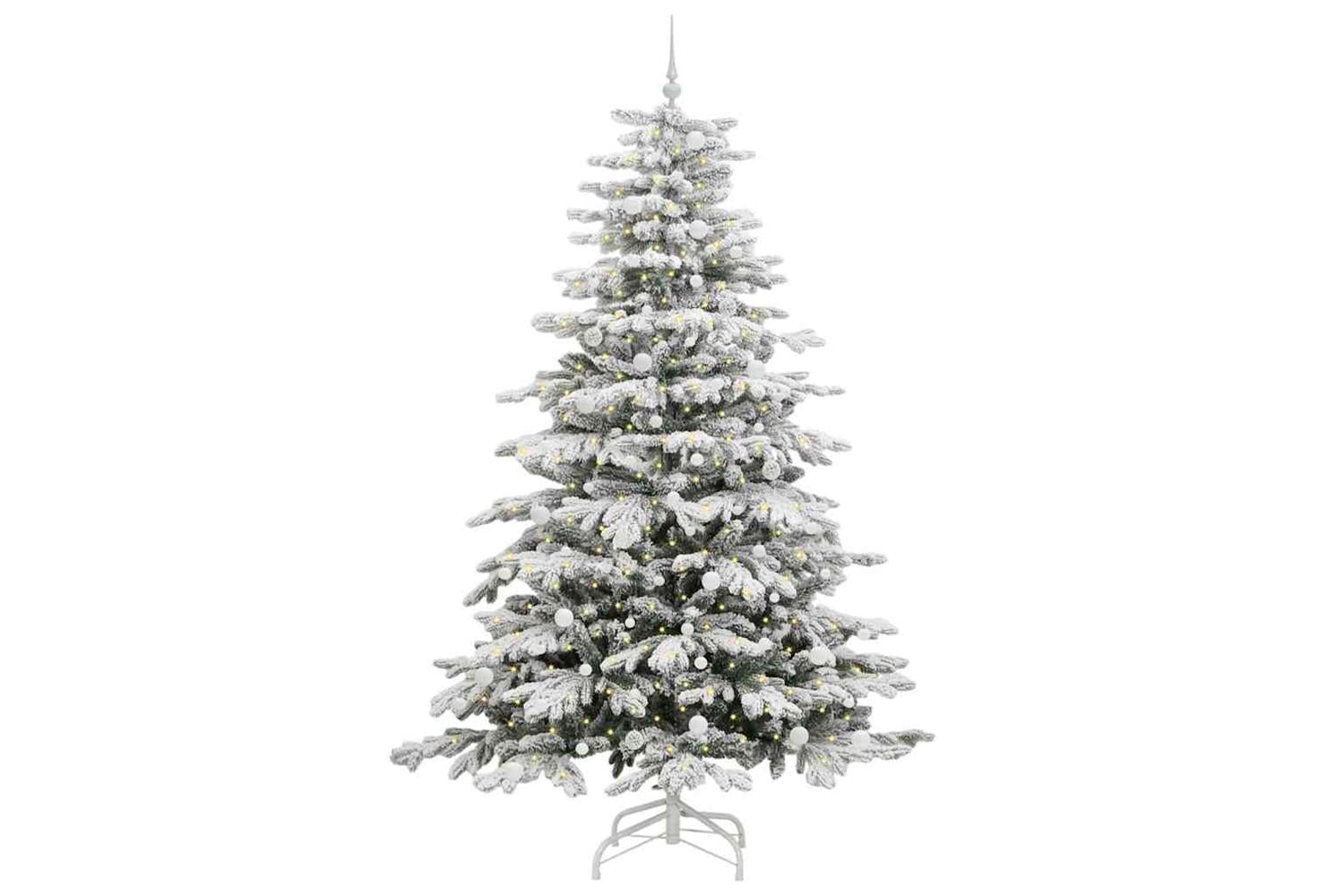 Vidaxl Artificial Hinged Christmas Tree White 240 Cm Pe And Pvc-3