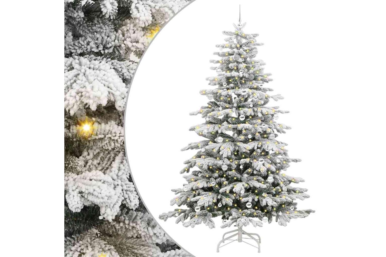 Vidaxl Artificial Hinged Christmas Tree White 240 Cm Pe And Pvc-2