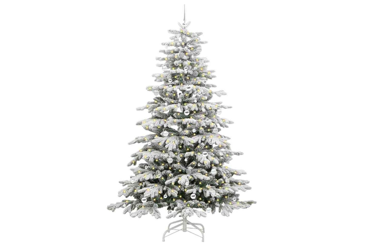 Vidaxl Artificial Hinged Christmas Tree White 240 Cm Pe And Pvc-3