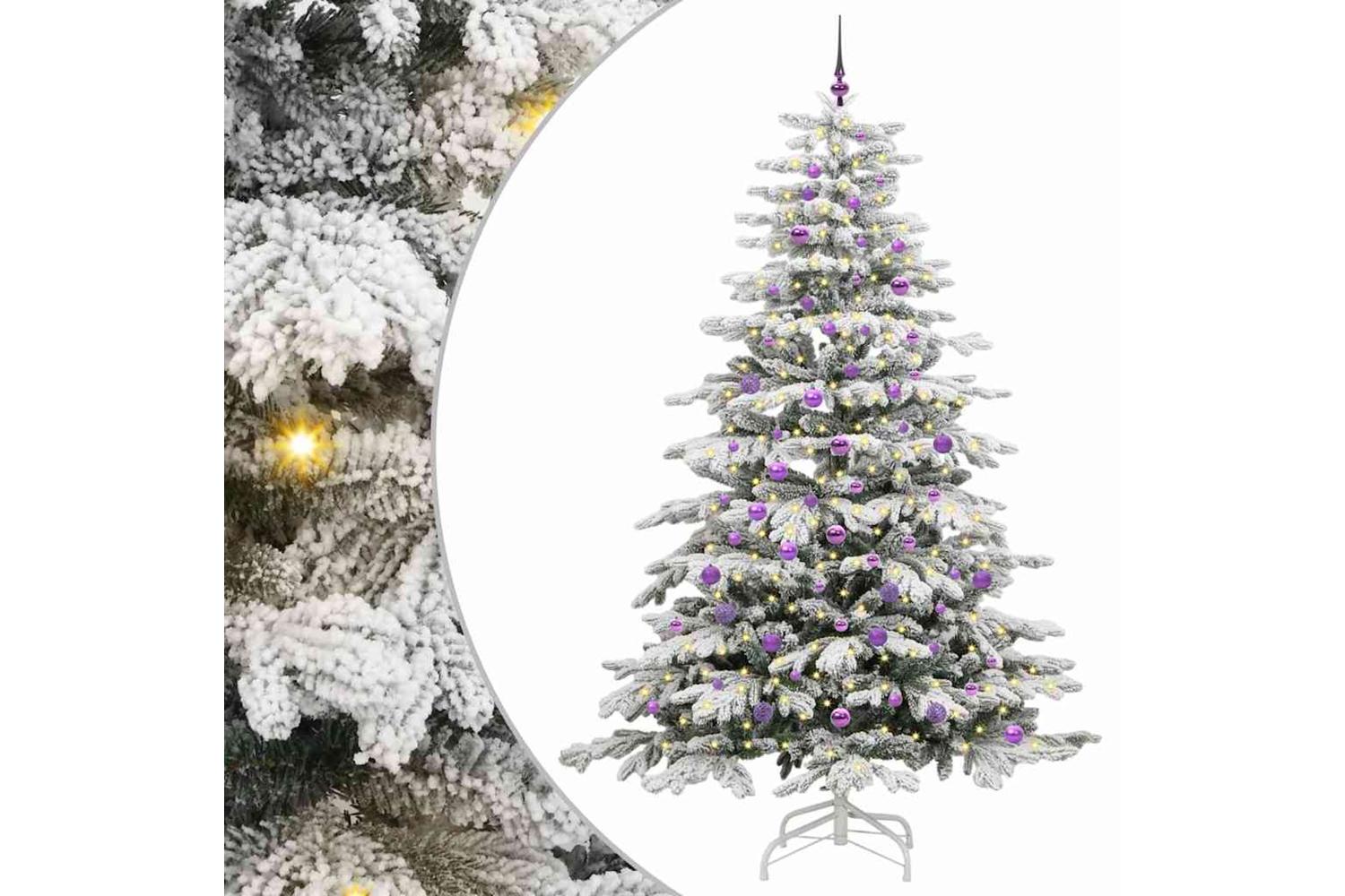 Vidaxl Artificial Hinged Christmas Tree White 240 Cm Pe And Pvc-2