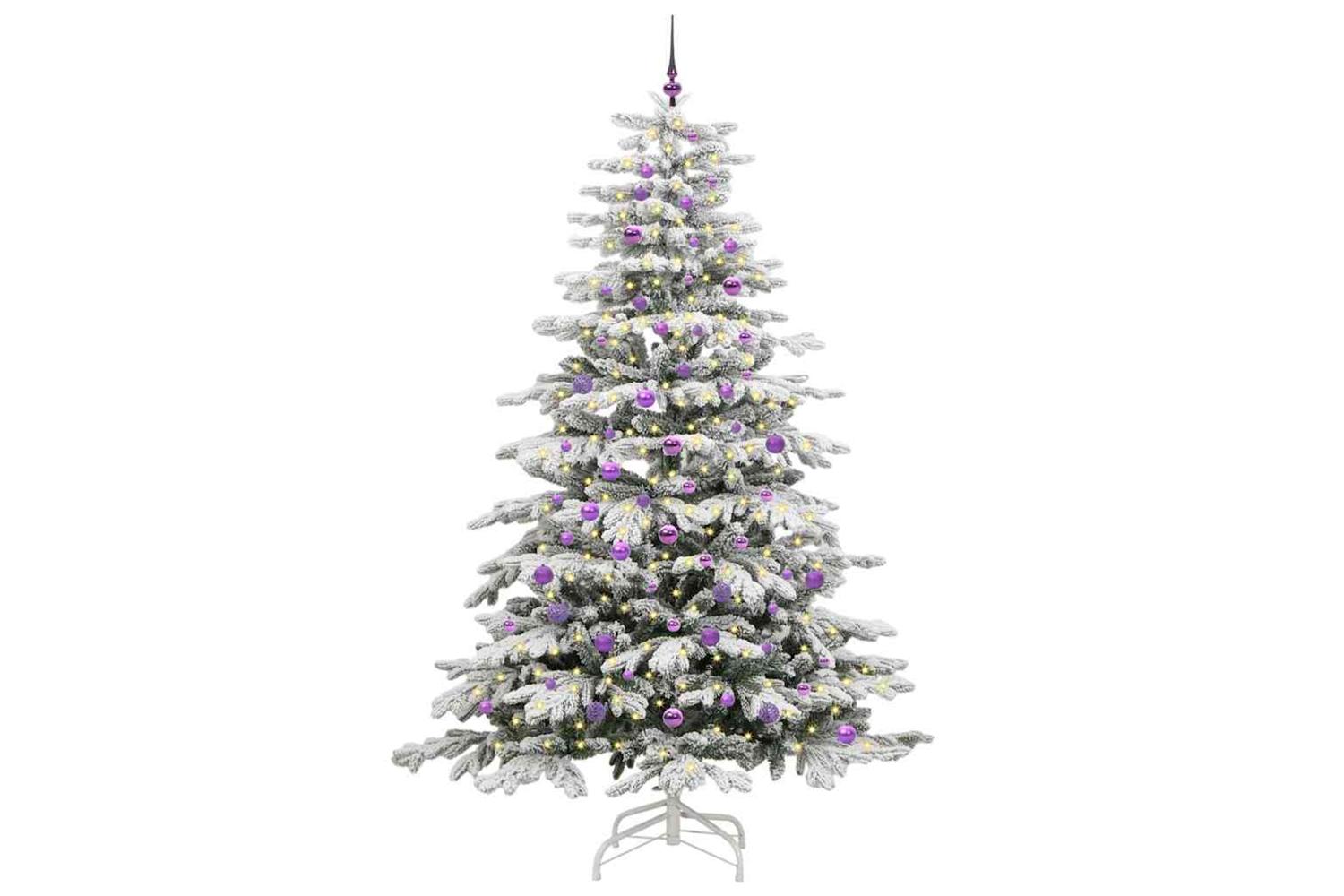 Vidaxl Artificial Hinged Christmas Tree White 240 Cm Pe And Pvc-3