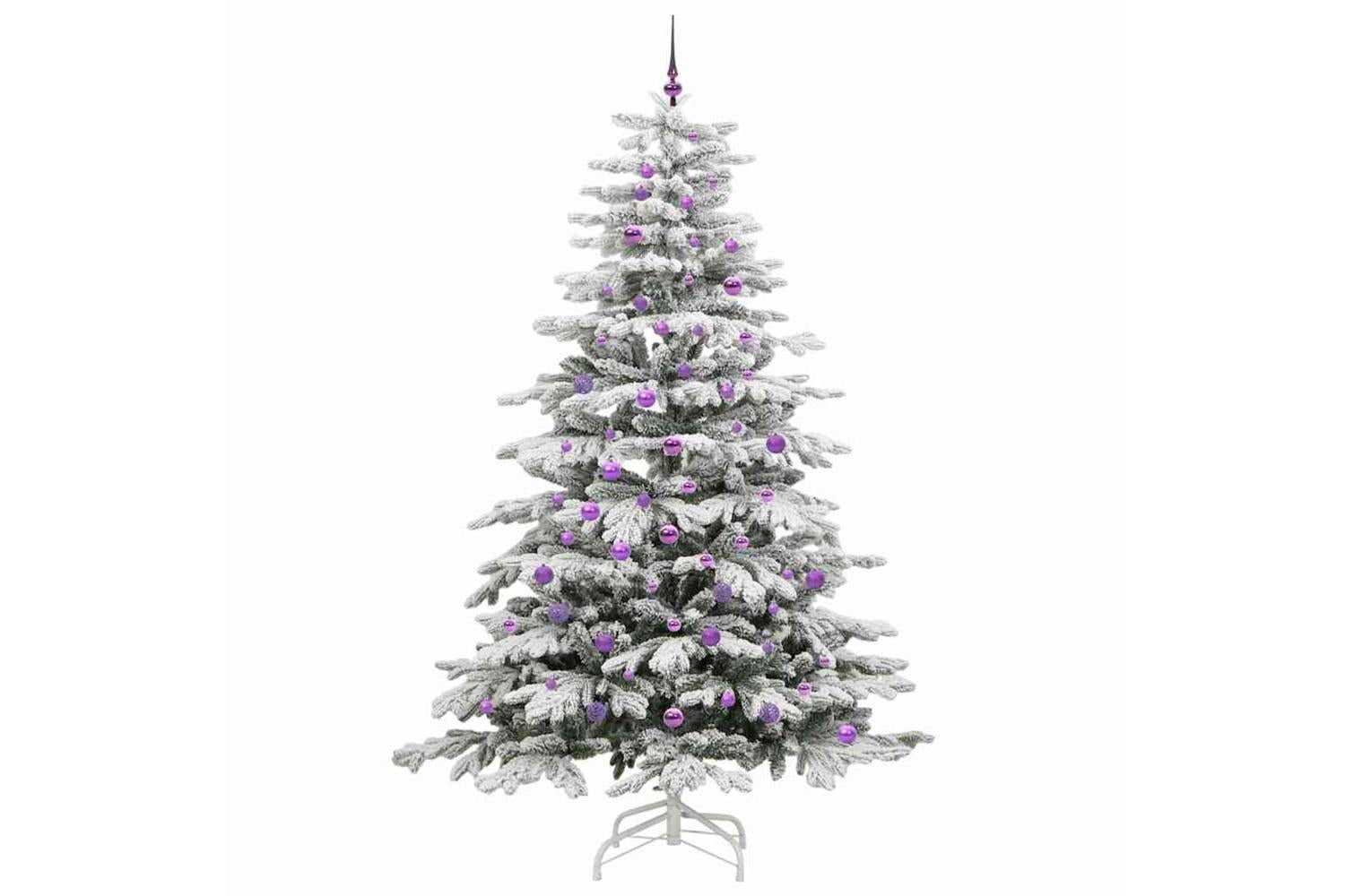 Vidaxl Artificial Hinged Christmas Tree White 240 Cm Pe And Pvc-4