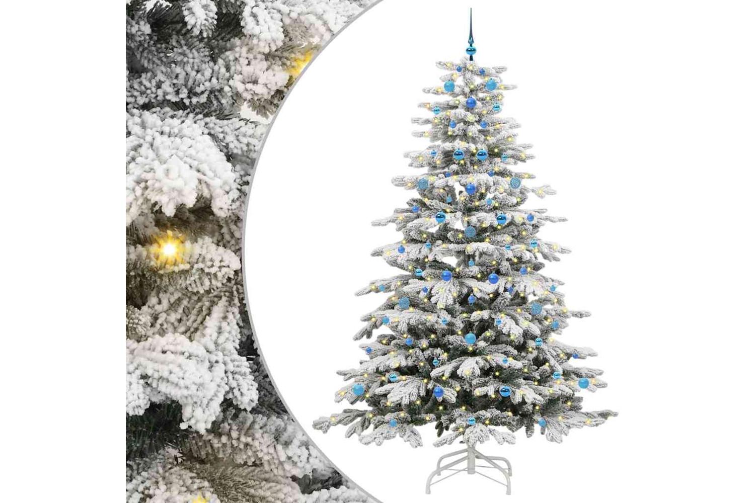Vidaxl Artificial Hinged Christmas Tree White 240 Cm Pe And Pvc-2