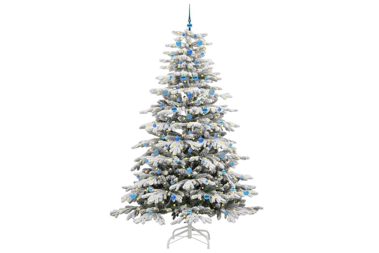 Vidaxl Artificial Hinged Christmas Tree White 240 Cm Pe And Pvc-3