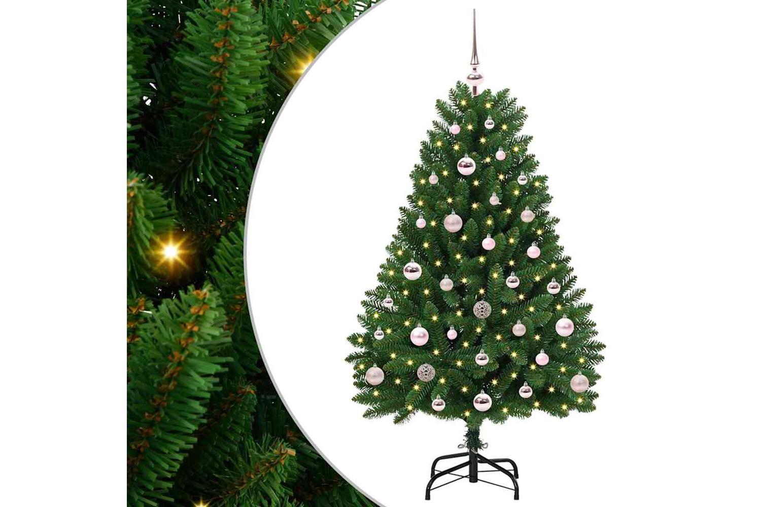 Vidaxl Artificial Christmas Tree With Stand Green 120 Cm Pvc And Metal
