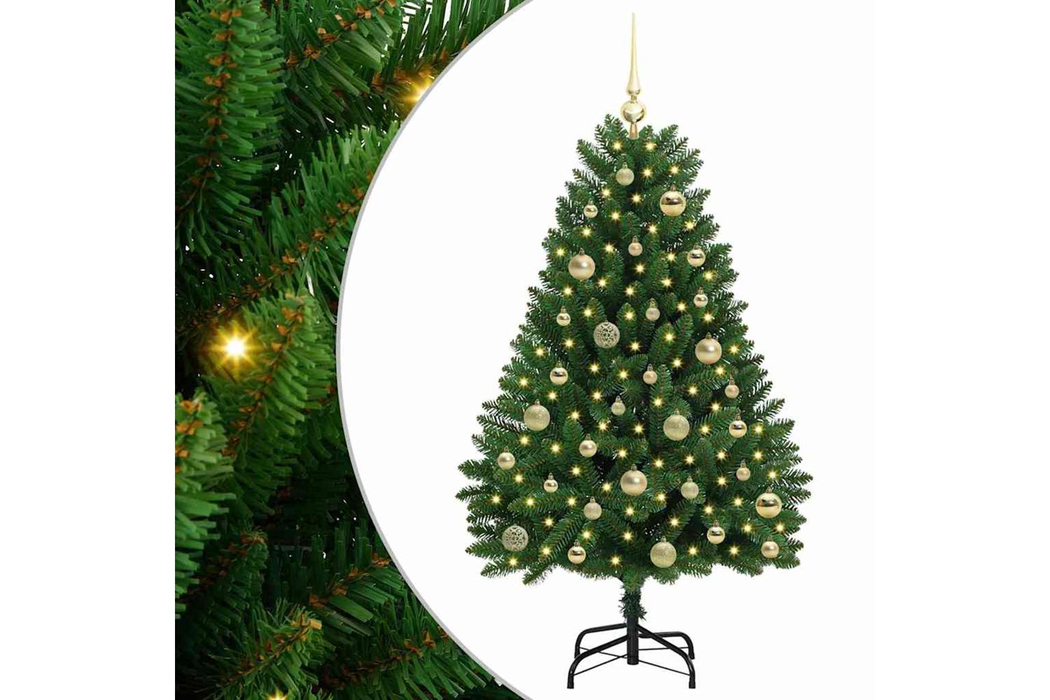 Vidaxl Artificial Christmas Tree With Stand Green 120 Cm Pvc And Metal-2