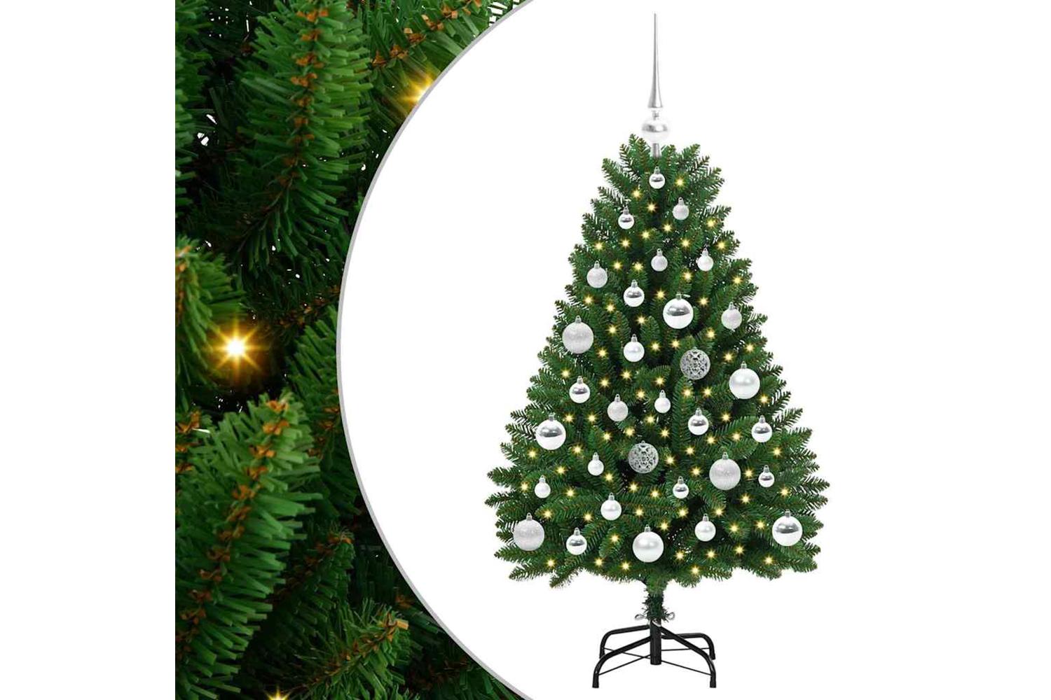 Vidaxl Artificial Christmas Tree With Stand Green 120 Cm Pvc And Metal-2