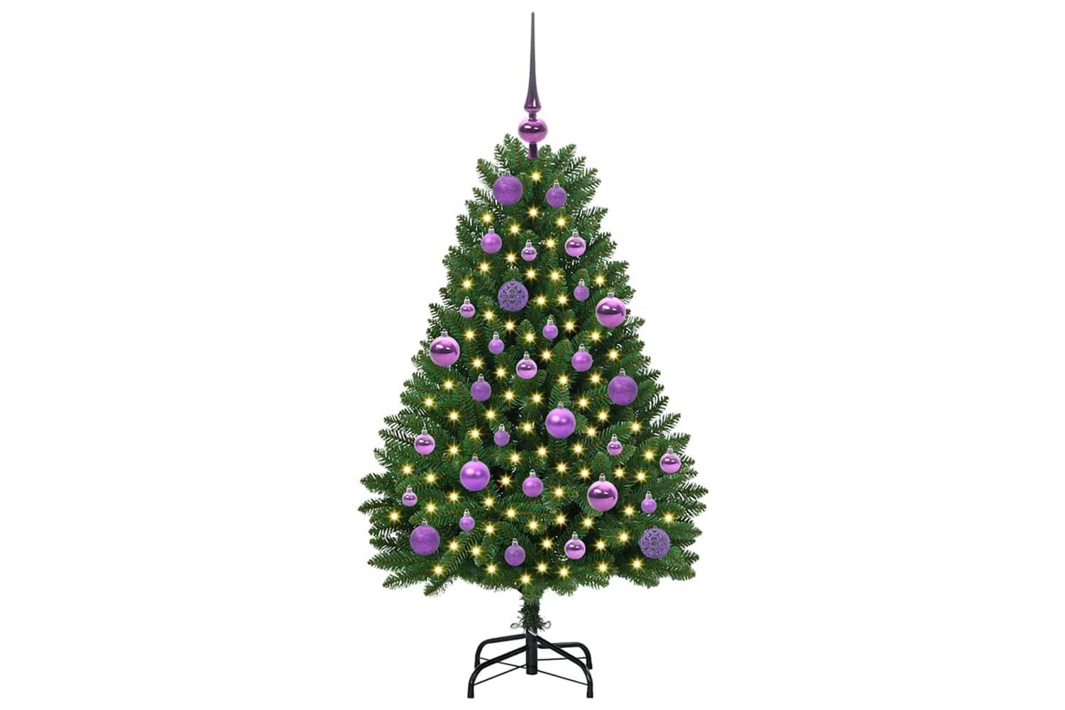 Vidaxl Artificial Christmas Tree With Stand Green 120 Cm Pvc And Metal-3