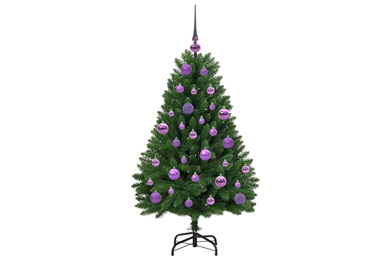 Vidaxl Artificial Christmas Tree With Stand Green 120 Cm Pvc And Metal-4