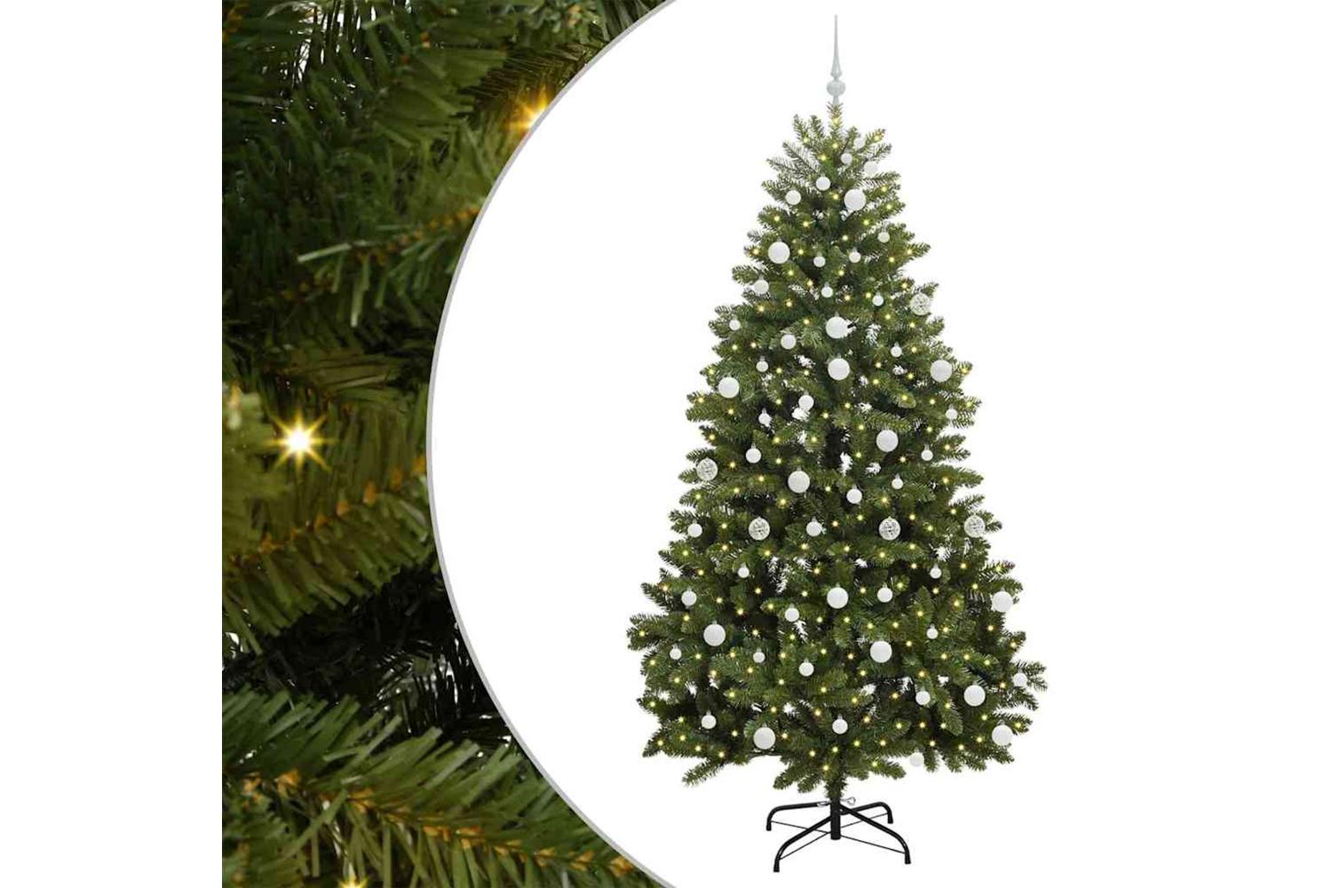 Vidaxl Artificial Christmas Tree With Stand Green 210 Cm Pvc And Metal-2