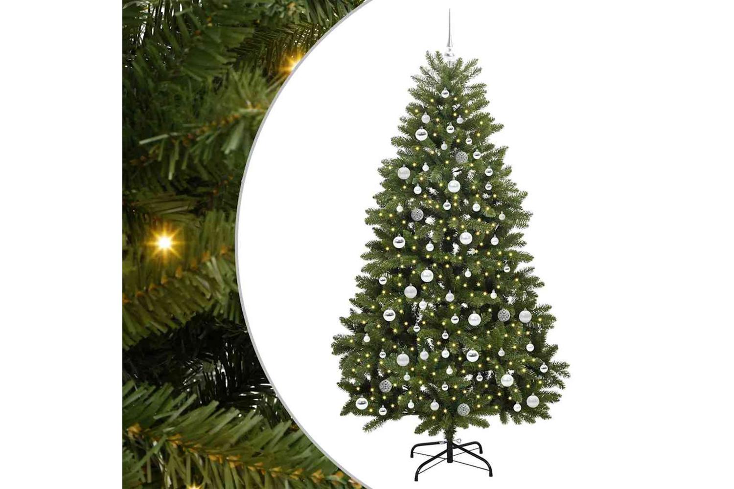 Vidaxl Artificial Christmas Tree With Stand Green 210 Cm Pvc And Metal-2