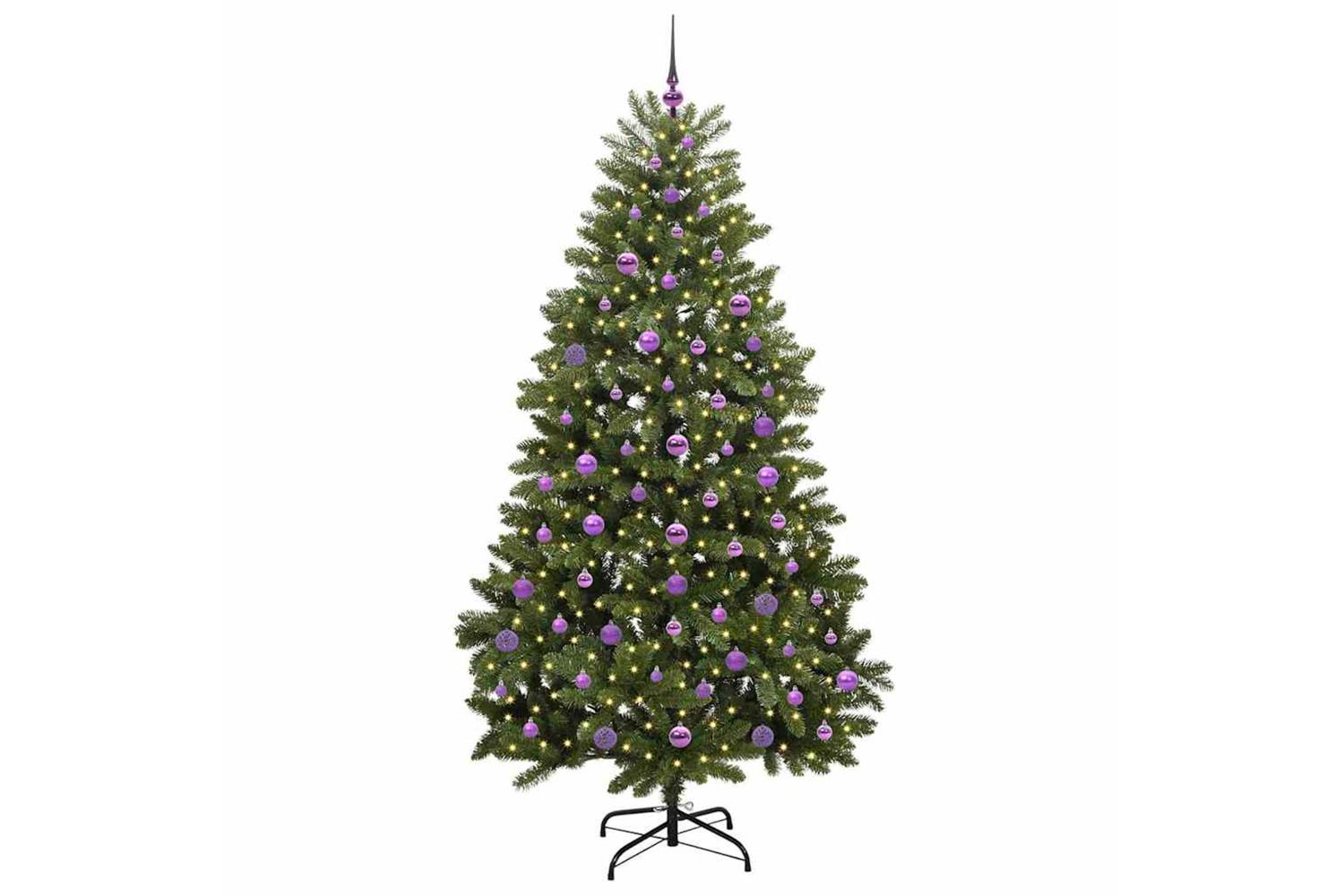Vidaxl Artificial Christmas Tree With Stand Green 210 Cm Pvc And Metal-3