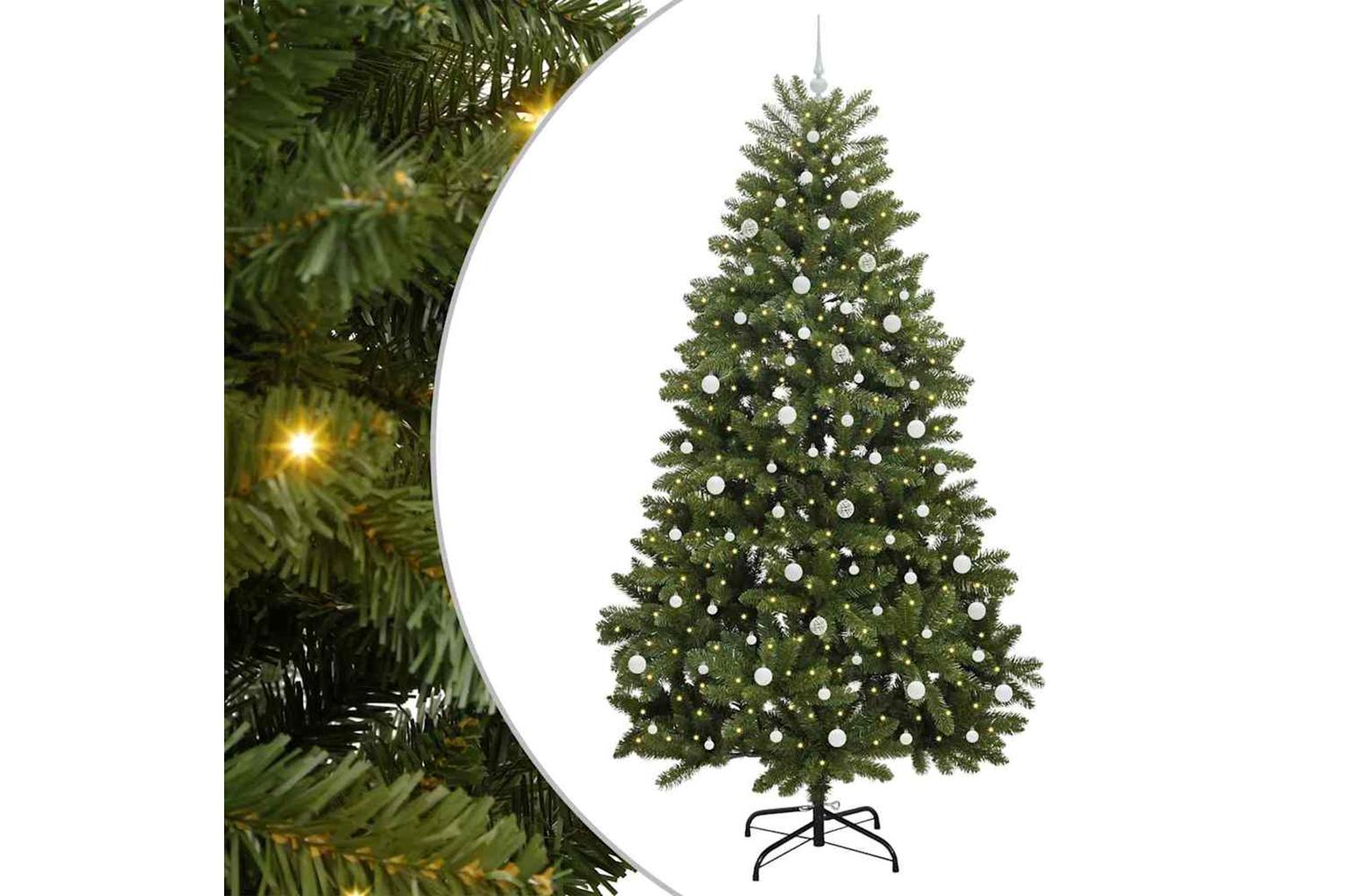 Vidaxl Artificial Christmas Tree With Stand Green 240 Cm Pvc And Metal-2