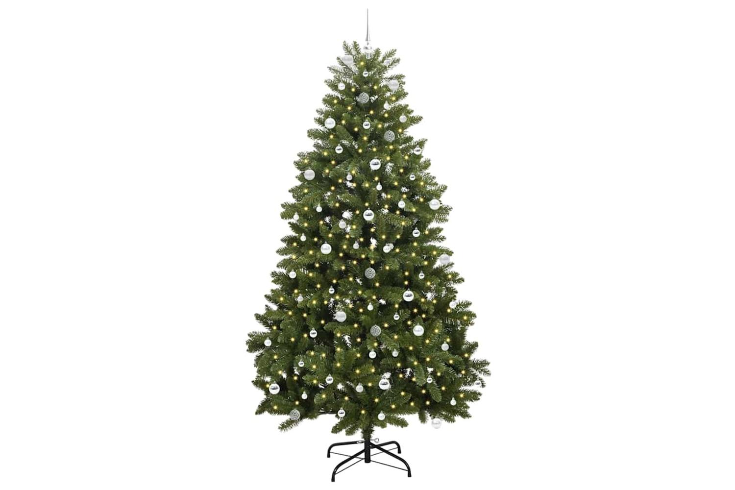 Vidaxl Artificial Christmas Tree With Stand Green 240 Cm Pvc And Metal-3