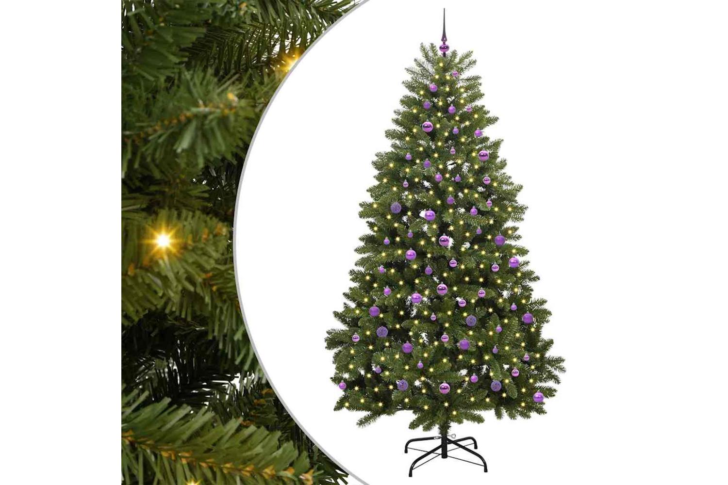 Vidaxl Artificial Christmas Tree With Stand Green 240 Cm Pvc And Metal-2