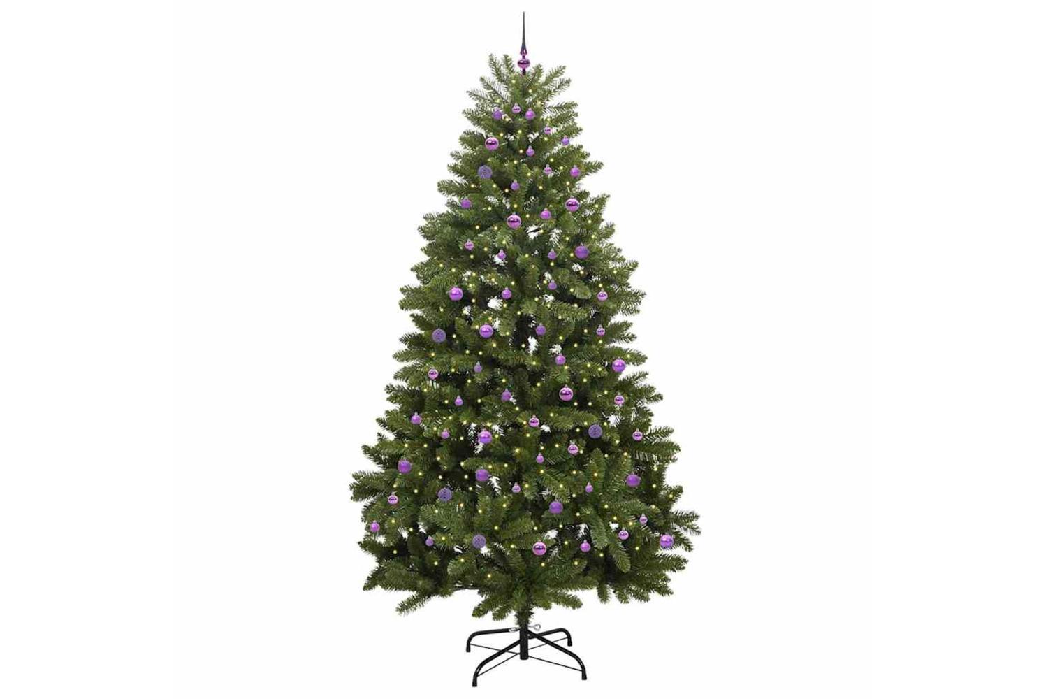 Vidaxl Artificial Christmas Tree With Stand Green 270 Cm Pvc And Metal-3