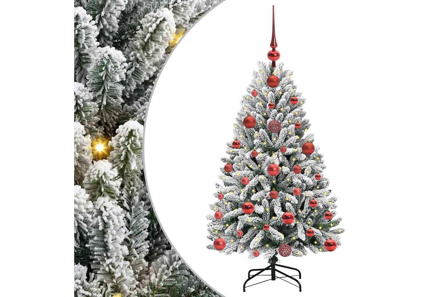 Vidaxl Artificial Christmas Tree Green And White 120 Cm Pvc And Metal-2