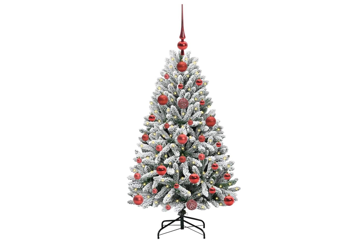 Vidaxl Artificial Christmas Tree Green And White 120 Cm Pvc And Metal-3