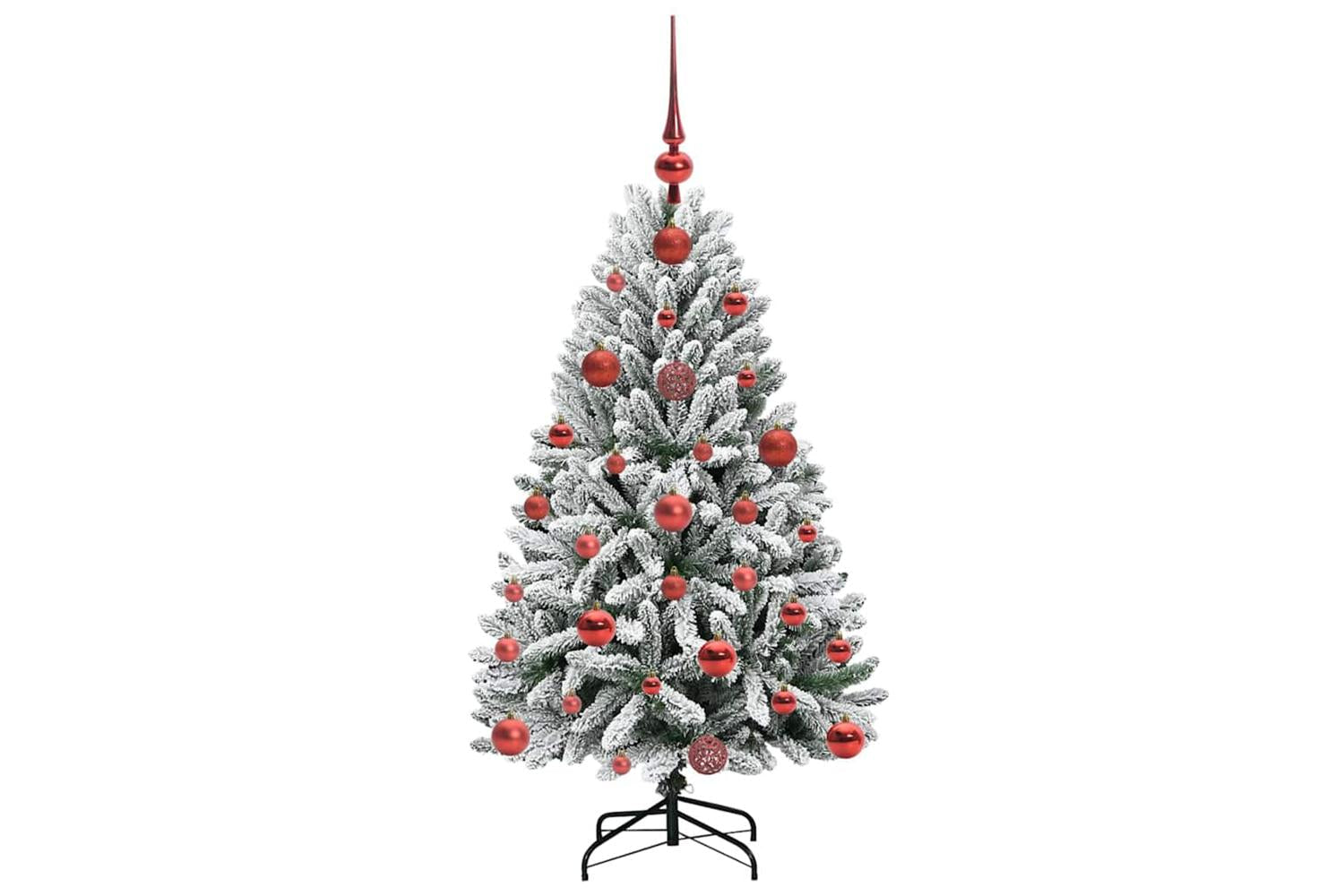 Vidaxl Artificial Christmas Tree Green And White 120 Cm Pvc And Metal-4