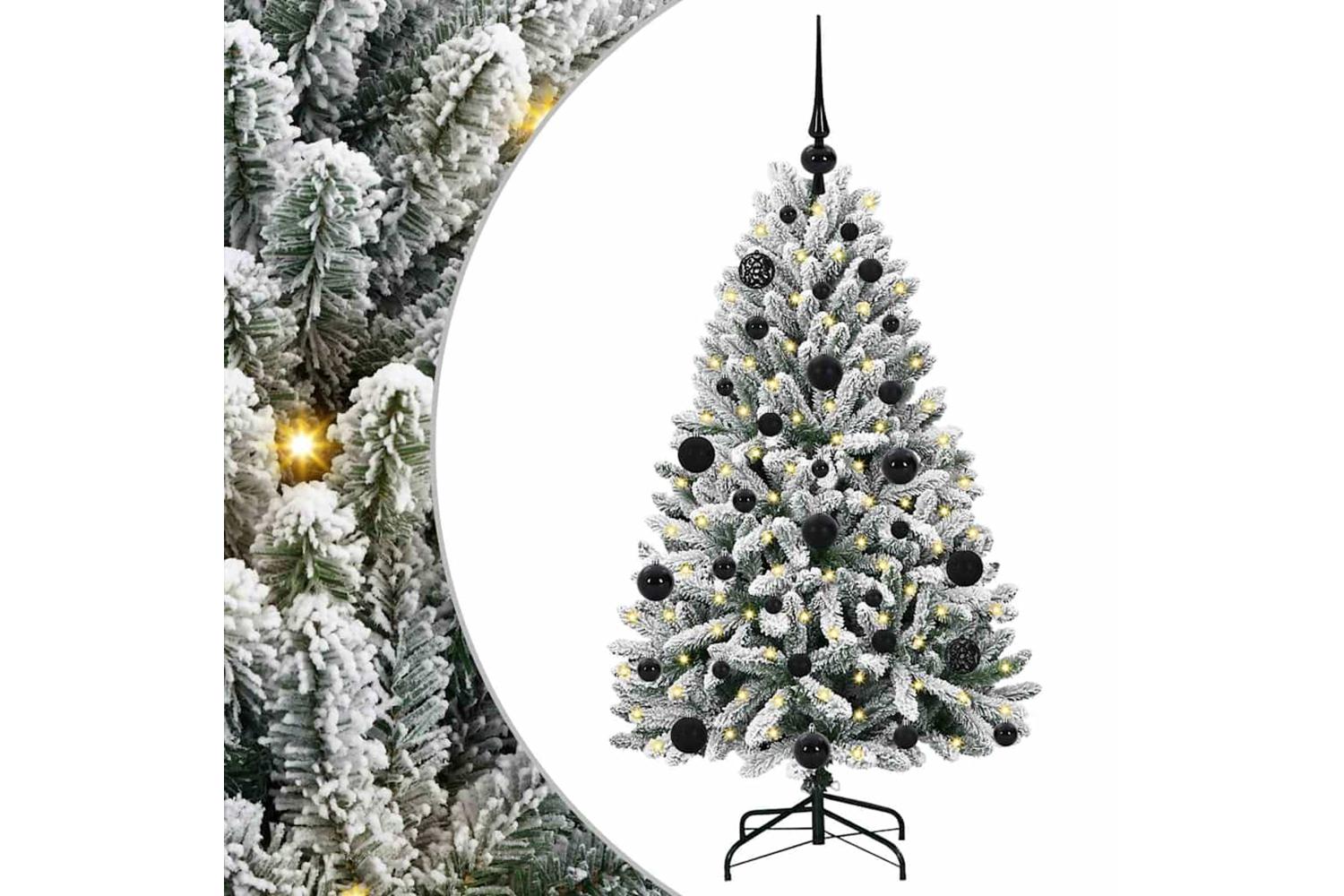 Vidaxl Artificial Christmas Tree Green And White 120 Cm Pvc And Metal
