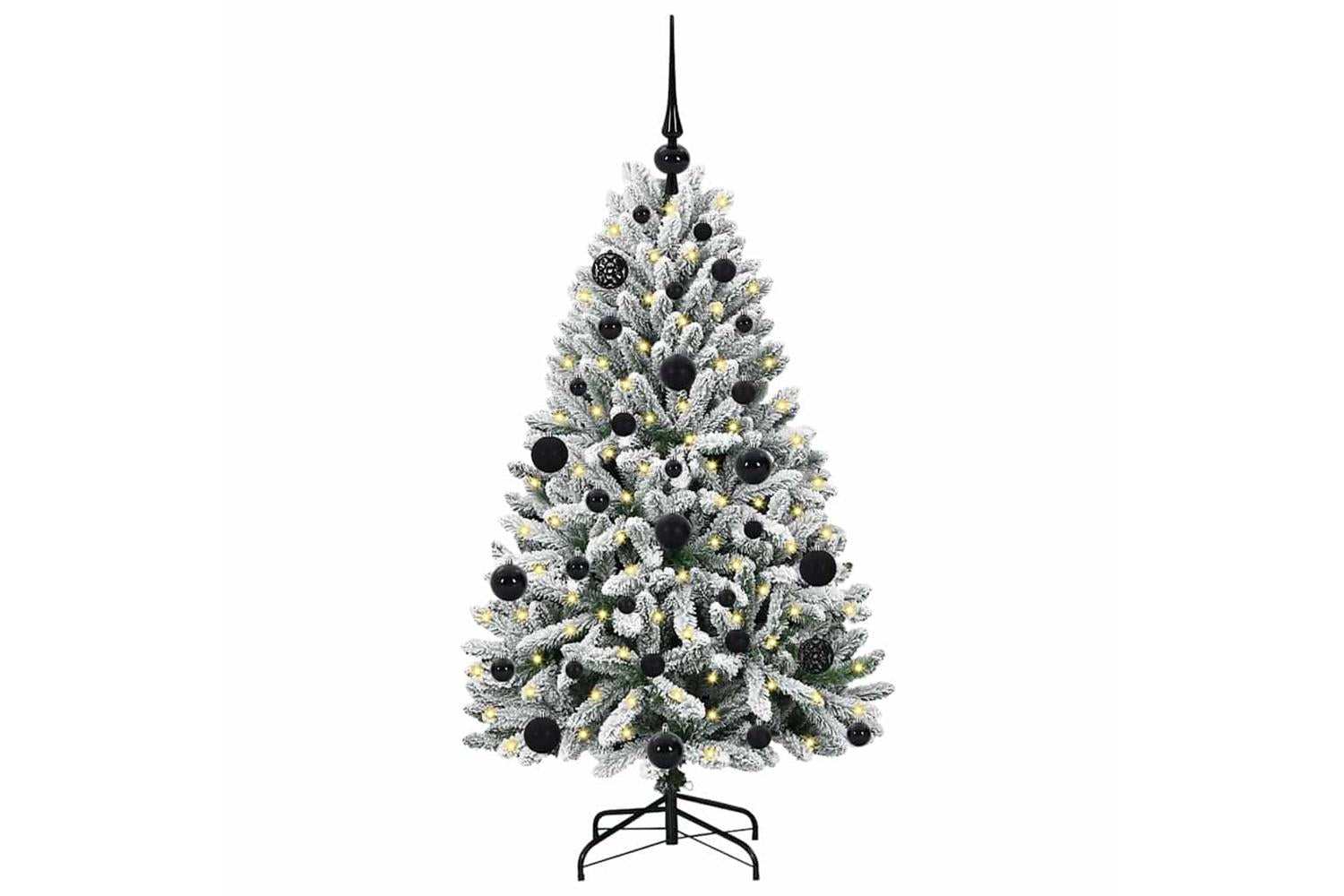 Vidaxl Artificial Christmas Tree Green And White 120 Cm Pvc And Metal-3
