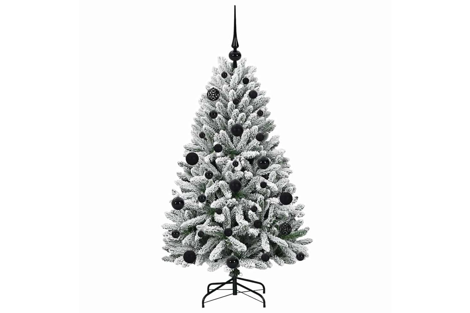 Vidaxl Artificial Christmas Tree Green And White 120 Cm Pvc And Metal-4