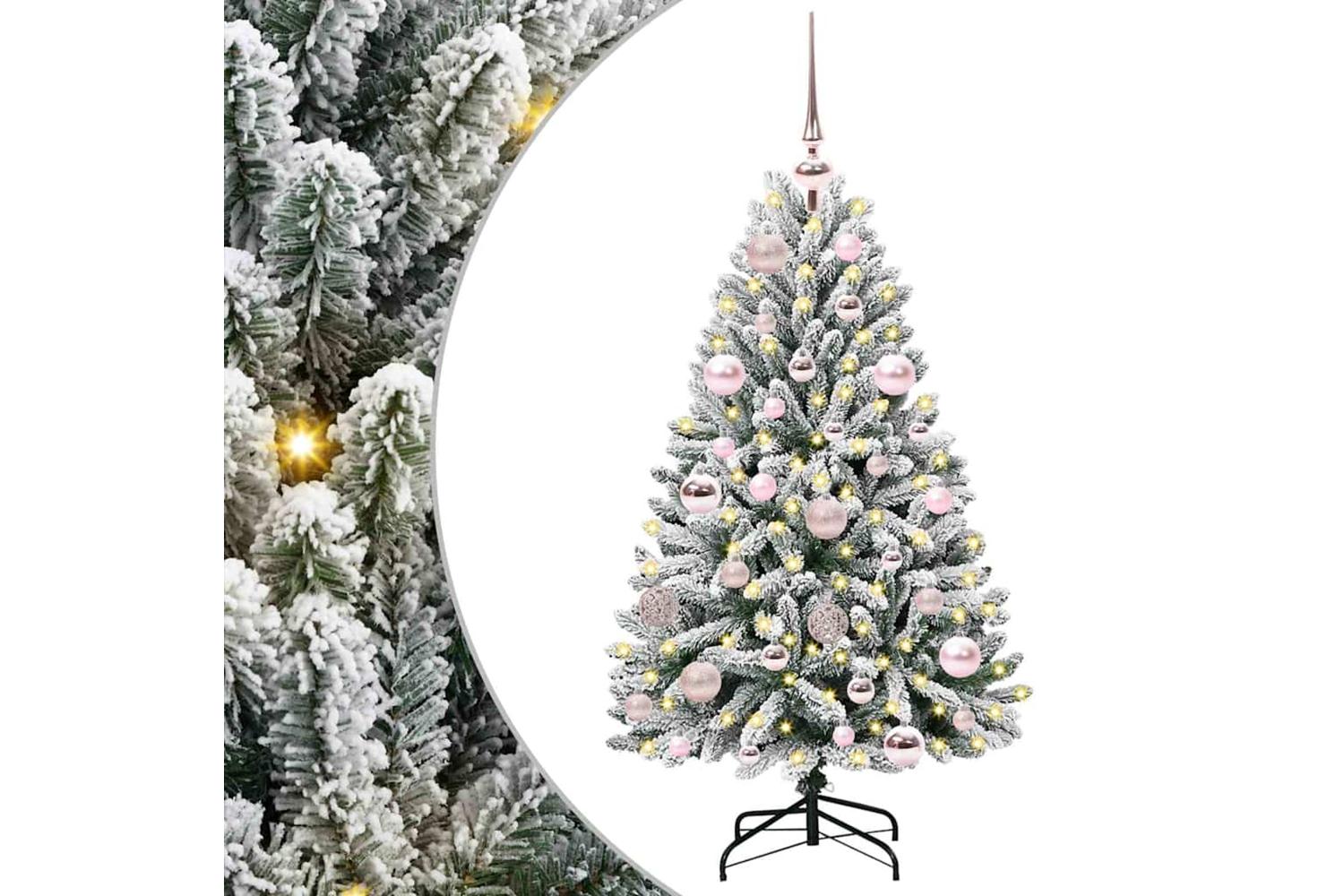 Vidaxl Artificial Christmas Tree Green And White 120 Cm Pvc And Metal-2