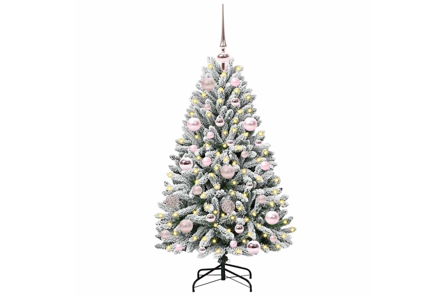 Vidaxl Artificial Christmas Tree Green And White 120 Cm Pvc And Metal-3