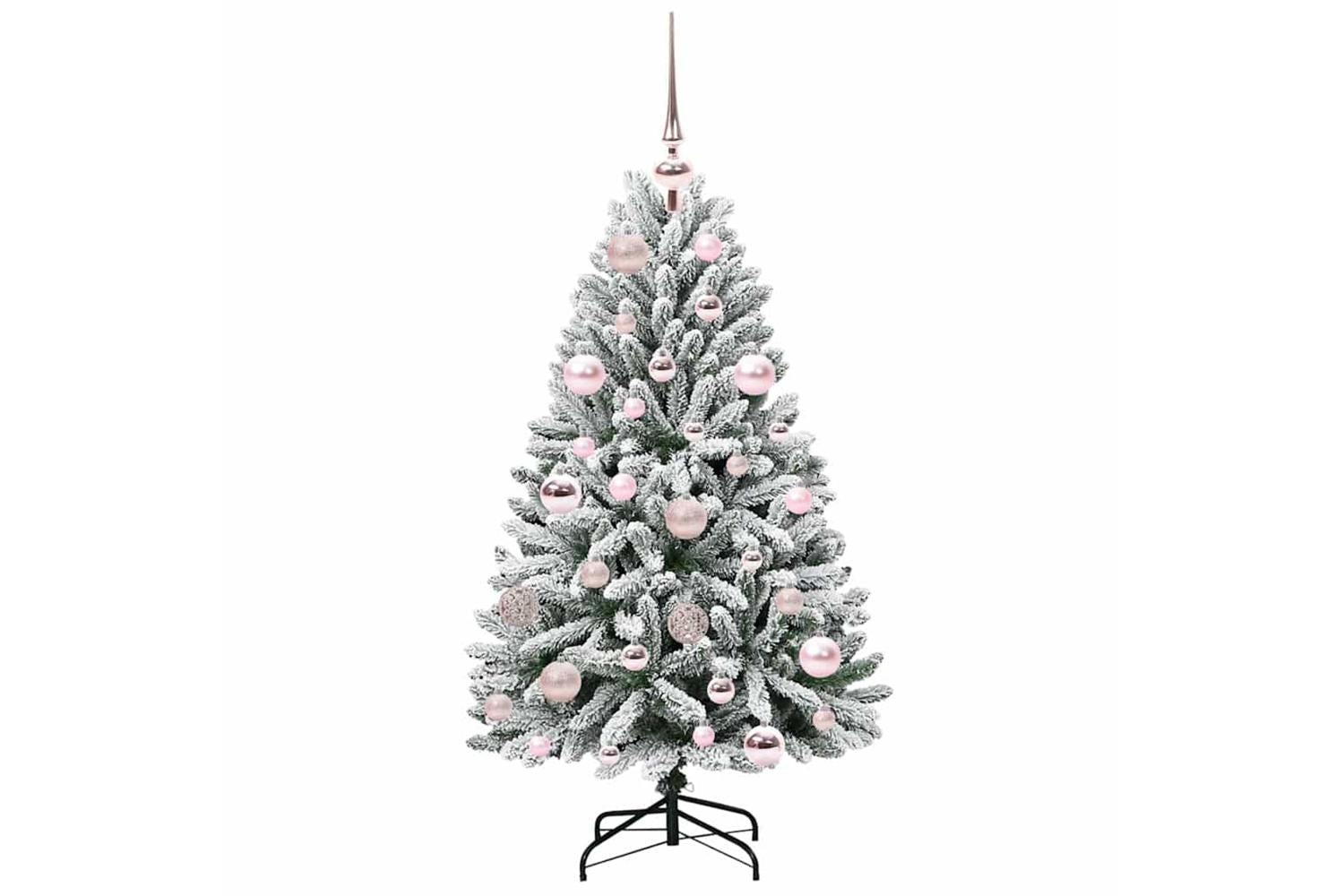 Vidaxl Artificial Christmas Tree Green And White 120 Cm Pvc And Metal-4